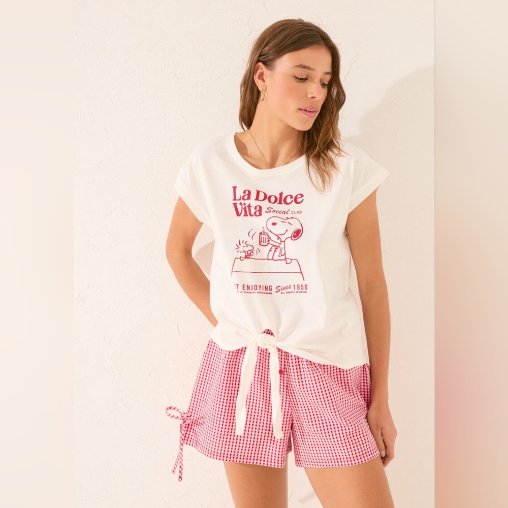 WOMEN'SECRET white Snoopy short sleeve T-shirt M NWT